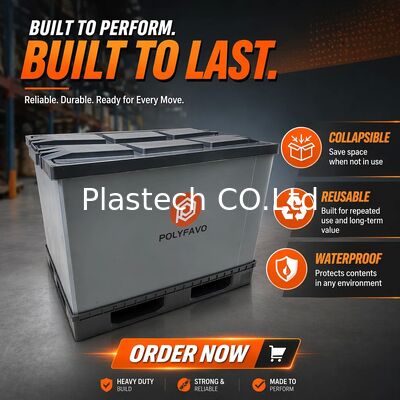 折りたたむパレットボックス 1200x800mm PP ハニーコム折りたたむ容器 4 方向入口 防腐 無料 自動食品物流向け 返品可能