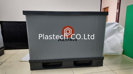 折りたたむパレットボックス 1200x800mm PP ハニーコム折りたたむ容器 4 方向入口 防腐 無料 自動食品物流向け 返品可能