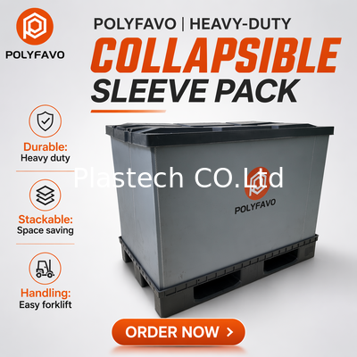 1200x800mm スリーブボックスプラスチックパレットビンパッキングキューブ折りたたみターンオーバーボックス
