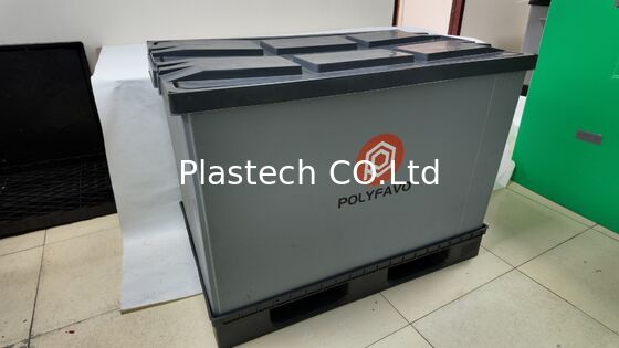 500kg 輸送用段ボール箱 梱包箱 1200 * 800 * 900 mm 蓋付き 折りたたみ式コンテナ ポリボックス