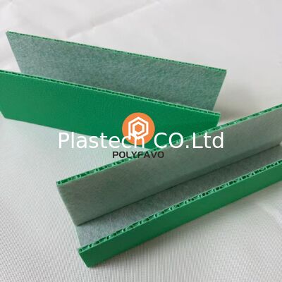 Uチャンネルタイププラスチックプロファイルドアシルプロテクター PPハニカムボード フェルトクロス付き マット表面 オプション 3mm 5mm厚
