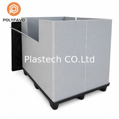 プラスチックのパレットコンテナ 折りたたむ箱 貯蔵サイクルのための再利用可能な折りたたむ箱 カスタムカラーロゴ印刷 500kg